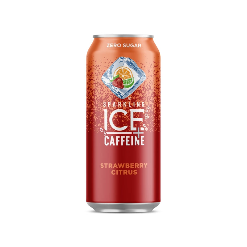 Sparkling Ice Strawberry Citrus Caffeine Beverage 16 oz 1 pk, Pack of 12