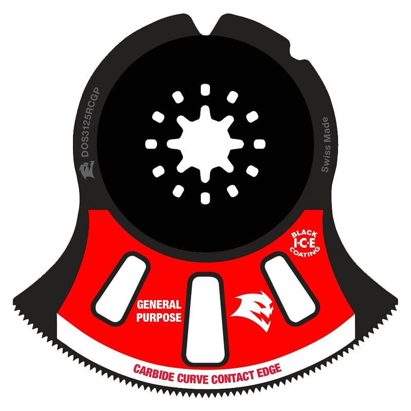 Diablo AMPED Demo Demon Starlock DOS3125RCGP Oscillating Blade, 3-1/8 in, 1-3/16 in D Cutting, Carbide Grit