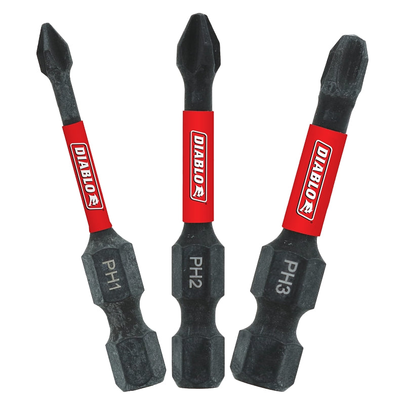 Diablo DPHV2-S3 Insert Bit Set, 3-Piece, Includes: #1, #2, #3 Phillips Drive Bit