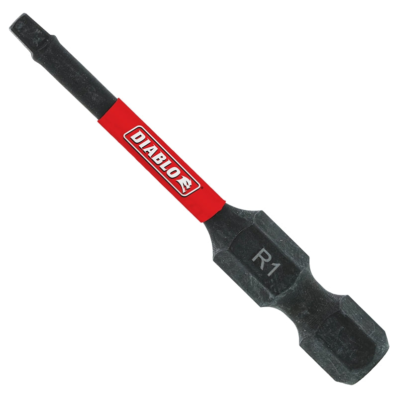 Diablo DSQ12P1 Drive Bit, #1 Drive, Square Drive, 1/4 in Shank, Hex Shank, 2 in L