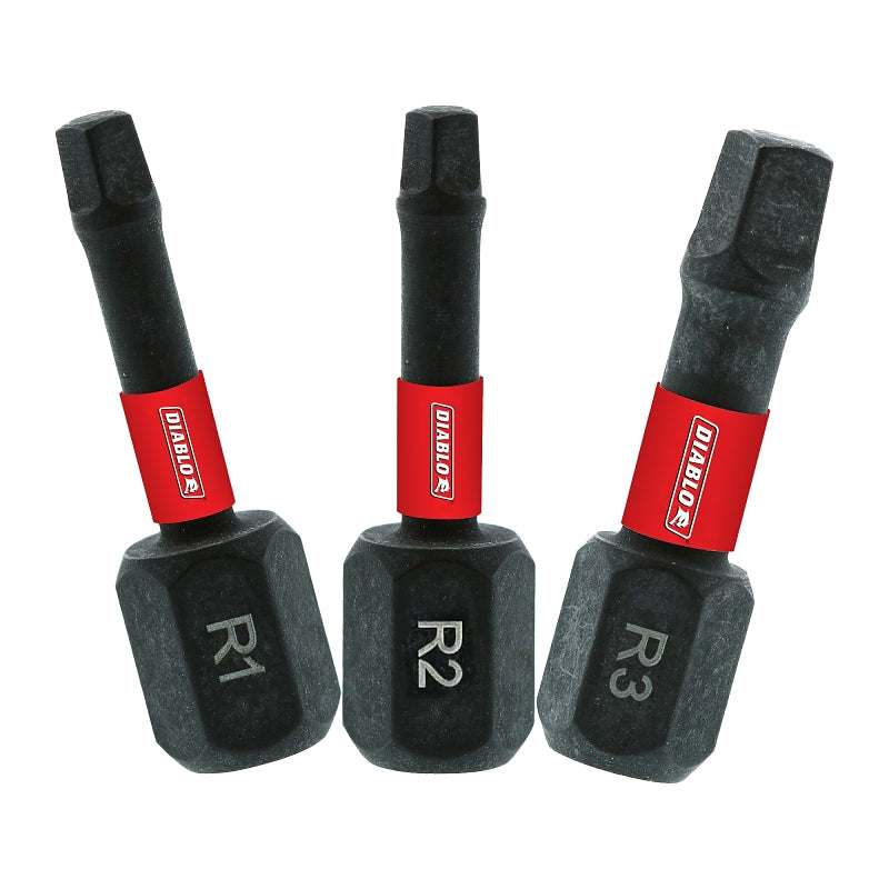 Diablo DSQV1-S3 Insert Bit Set, 3-Piece, Includes: #1, #2 and #3 Square Drive Bit