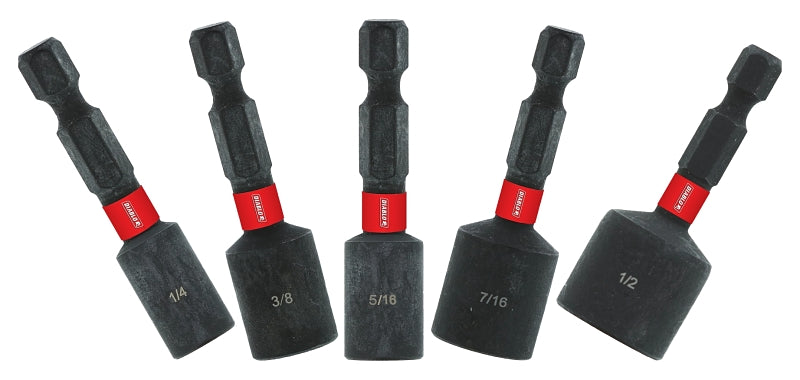 Diablo DNTSS-S5 Series Nutsetter Set, 1-7/8 in Dimensions, 5-Piece, Assorted, Magnetic
