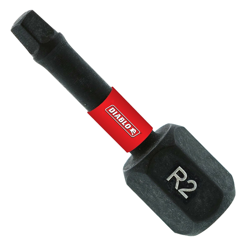 Diablo DSQ21P100 Drive Bit, #2 Drive, Square Drive, 1/4 in Shank, Hex Shank, 1 in L, HSS