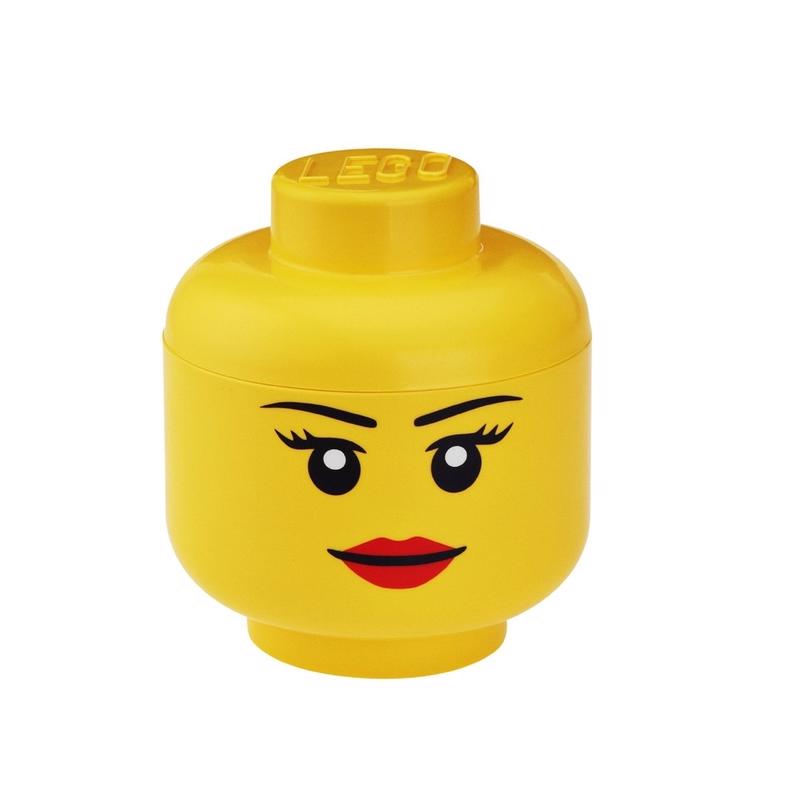 LEGO Girl Storage Head Yellow 2 pc, Pack of 3