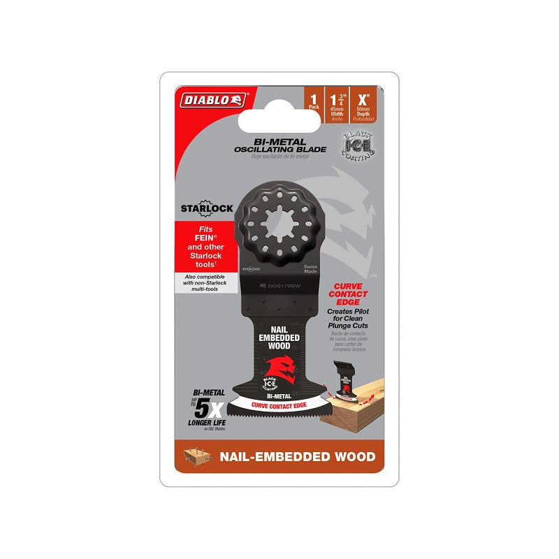 Diablo DOS175JBW Oscillating Blade, 1-3/4 in D Cutting, Bi-Metal