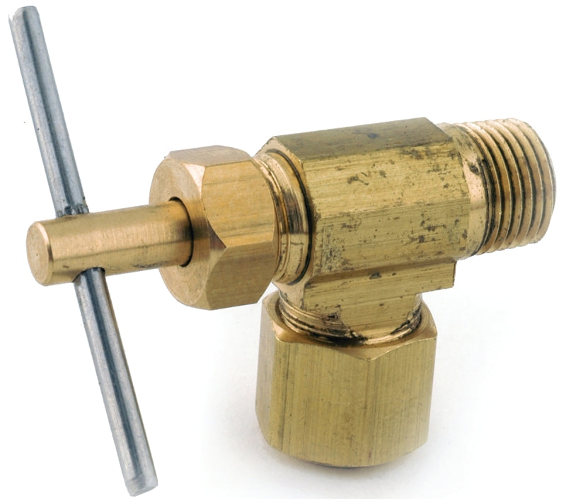 Anderson Metals 759103-0402 Straight Needle Shut-Off Valve, 1/4 x 1/8 in Connection, Compression x MIP