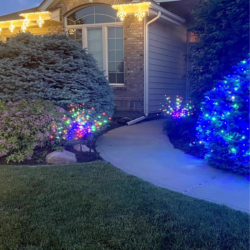 Celebrations Platinum LED Multi Light Burst 32 in. Yard Decor