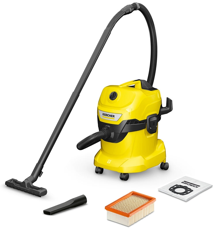 Karcher 1.628-207.0 Wet and Dry Vacuum Cleaner, 5.3 gal, Fleece, 1100 W, 120 V