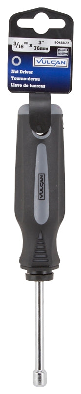 Vulcan MC-SD31 Nut Driver, 3/16 in Drive, 7 in OAL, Cushion Grip Handle, Gray/Black Handle, 3 in L Shank