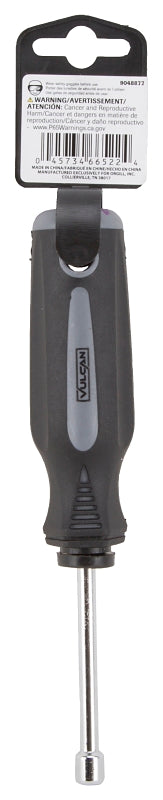 Vulcan MC-SD31 Nut Driver, 3/16 in Drive, 7 in OAL, Cushion Grip Handle, Gray/Black Handle, 3 in L Shank