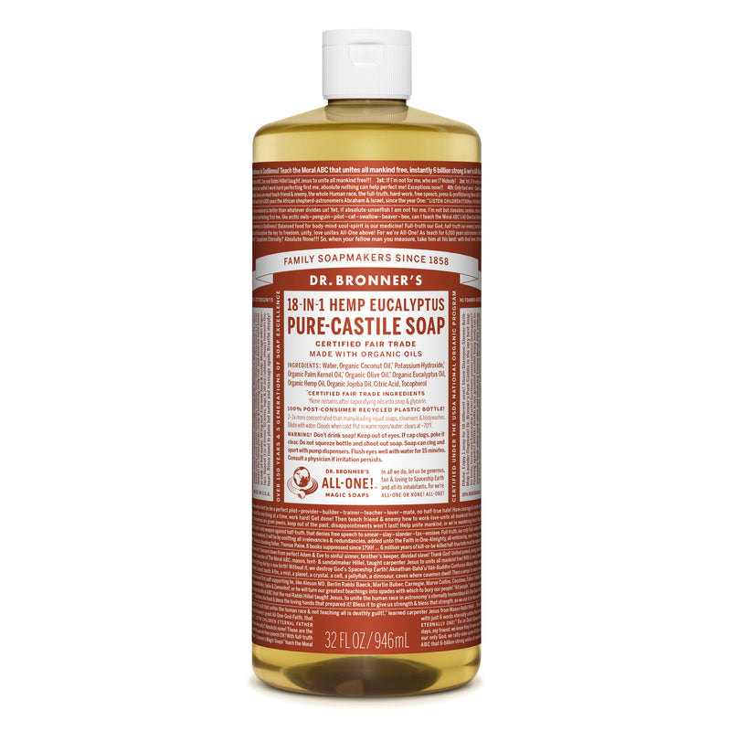 Dr. Bronner's Organic Eucalyptus Scent Pure-Castile Liquid Soap 32 oz 1 pk, Pack of 12