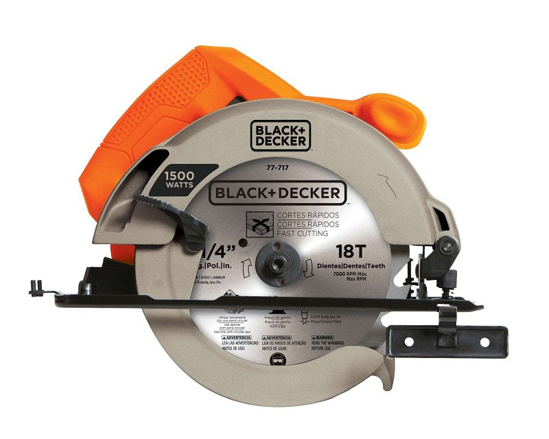 Black+Decker CS1024-B3 Circular Saw, 7-1/4 in Dia Blade, 5/8 in Arbor