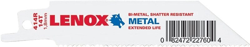 Lenox 22760OSB414R Series Reciprocating Saw Blade, Applicable Materials: Hard Rubber, Non-Ferrous Metal, 3/4 in W, Pack of 50