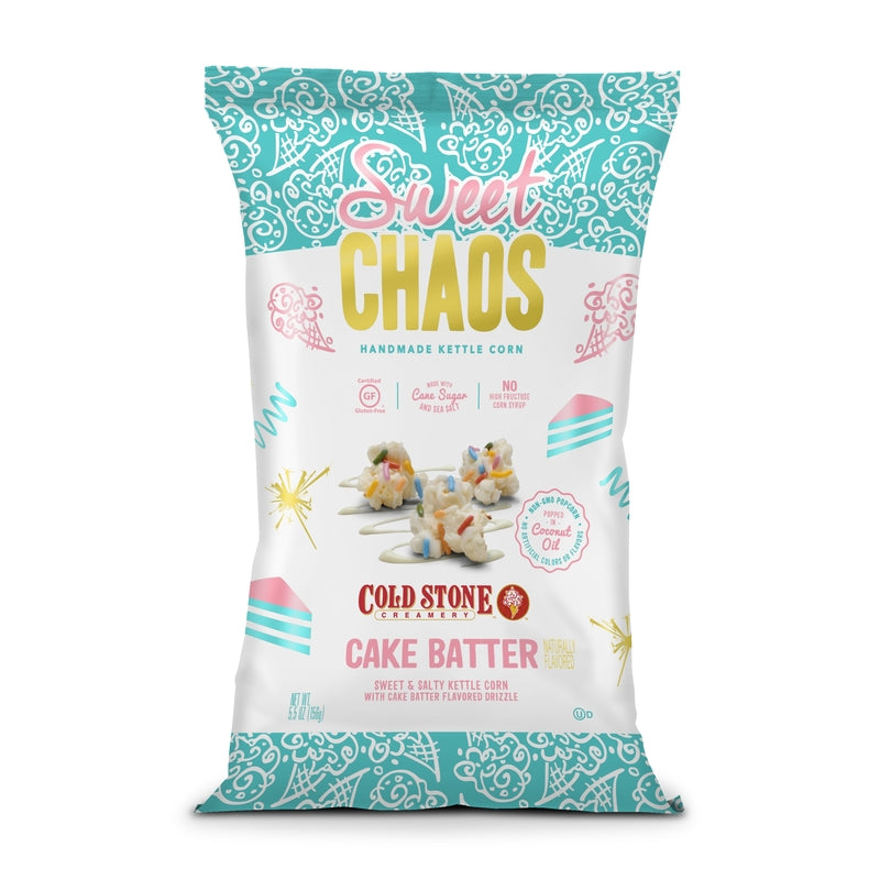Sweet Chaos Cold Stone Cake Batter Popcorn 5 oz Bagged, Pack of 12