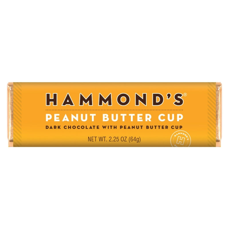 Hammond's Candies Peanut Butter Cup Dark Chocolate Candy Bar 2.25 oz, Pack of 12