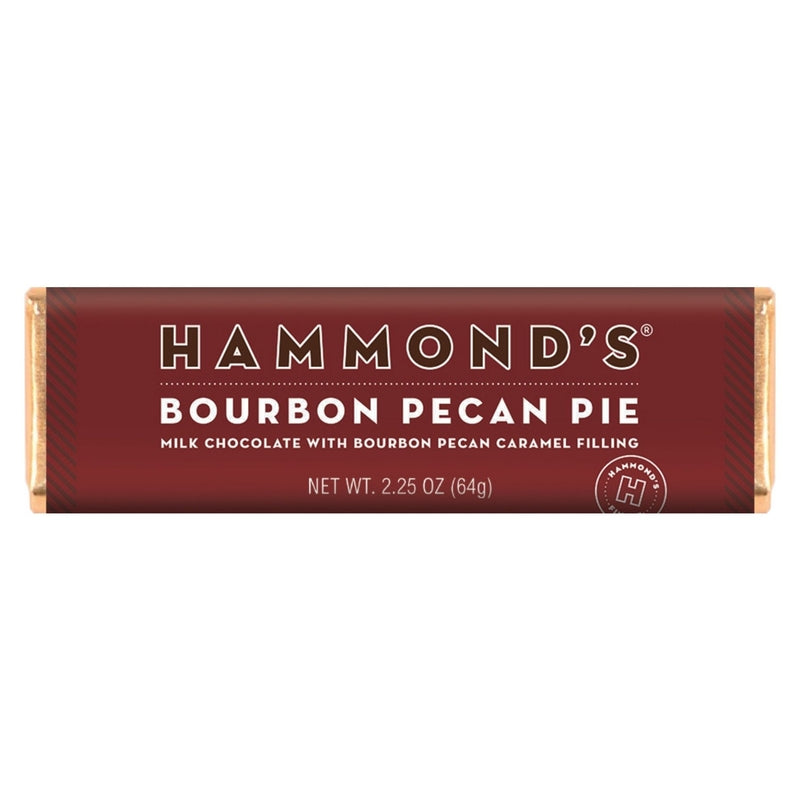 Hammond's Candies Bourbon Pecan Pie Milk Chocolate Candy Bar 2.25 oz, Pack of 12