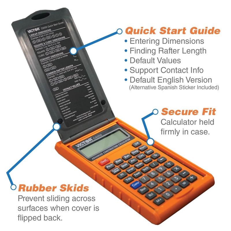 Victor C6000 Orange 8 digit Construction Calculator
