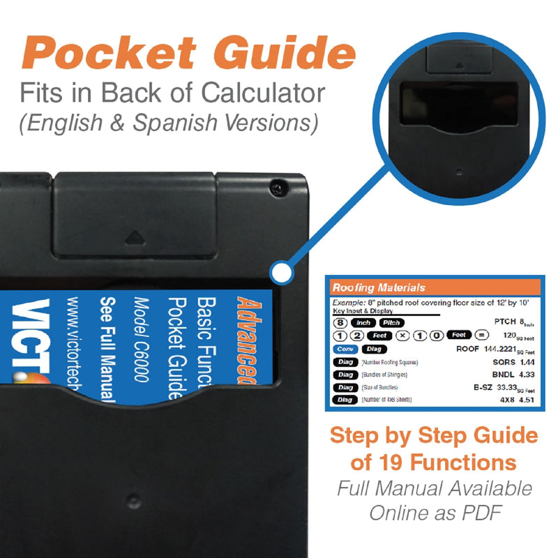 Victor C6000 Orange 8 digit Construction Calculator