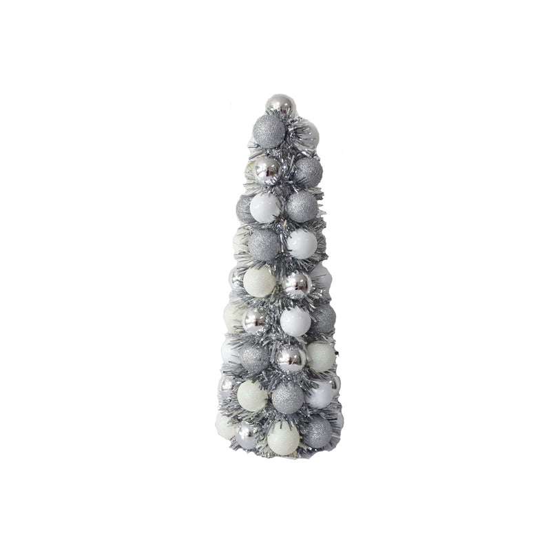FC Young Assorted Glitter Ball Cone Christmas Tree 18 in., Pack of 4