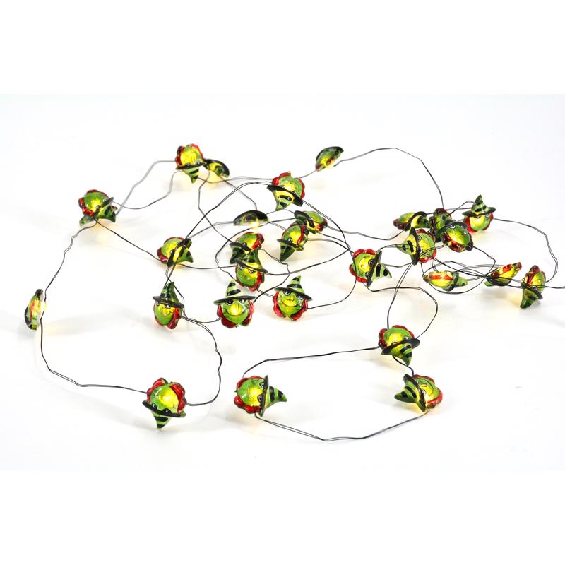 Celebrations Halloween Warm White 15 ct .2 in. LED Prelit Ghost/Witch String Lights, Pack of 12