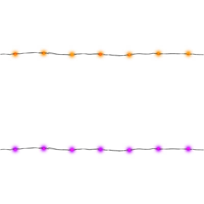 Celebrations Halloween Orange/Purple 50 ct 1 in. LED Prelit Light String String Lights, Pack of 12