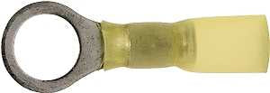 Calterm 65726 Ring Terminal, 12 to 10 AWG Wire, Copper Contact, Yellow, 7/PK