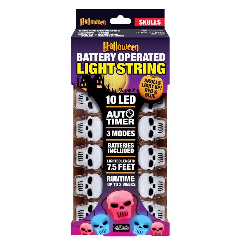 Magic Seasons Assorted 0 in. LED Spooky Light String Halloween Decor, Pack of 12