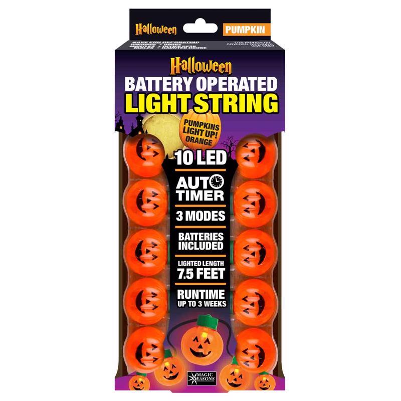 Magic Seasons Assorted 0 in. LED Spooky Light String Halloween Decor, Pack of 12