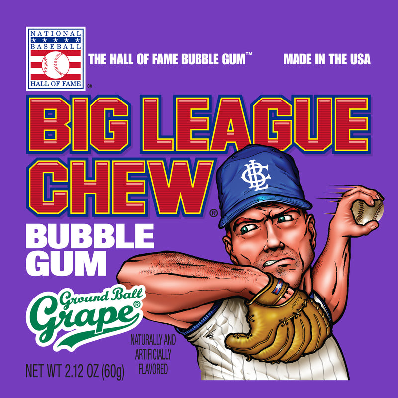 Big League Chew Grape Candy 2.12 oz, Pack of 12