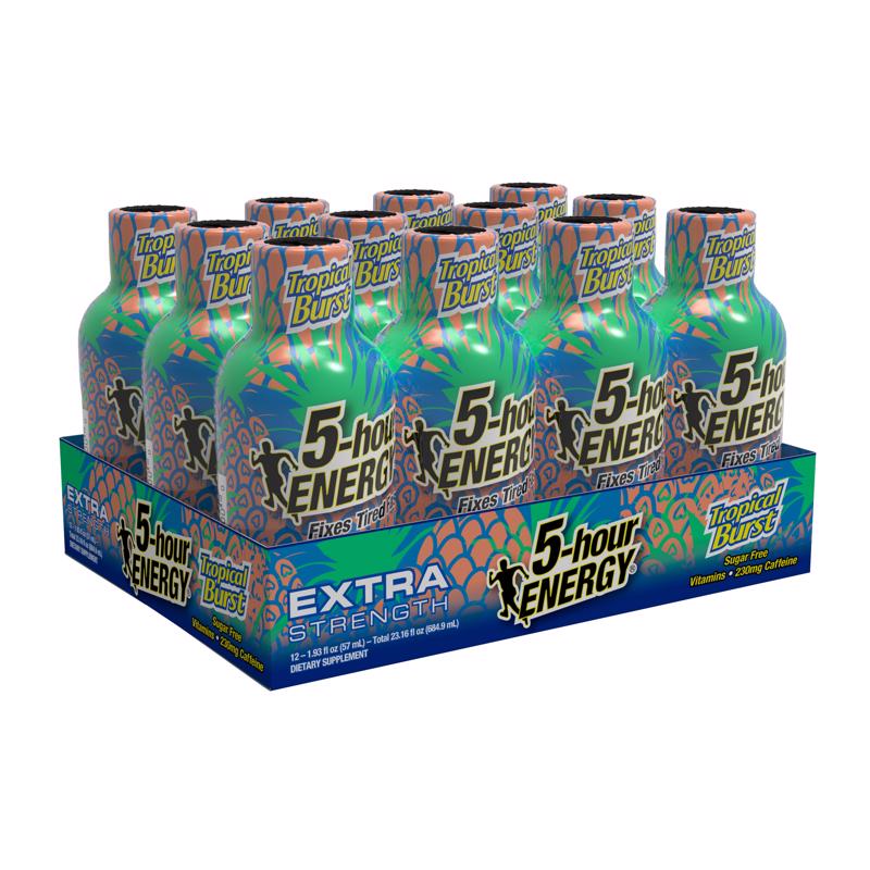 5-hour Energy Tropical Sugar Free Tropical Energy Shot 1.93 oz, Pack of 12