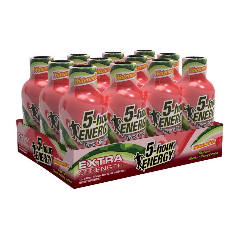 5-hour Energy Watermelon Sugar Free Watermelon Energy Shot 1.93 oz, Pack of 12