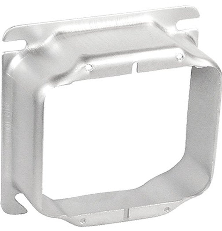 Southwire 52C21-UPC Device Ring, 1-1/4 in L, 4 in W, Square, 2-Gang, Steel, Silver, Galvanized