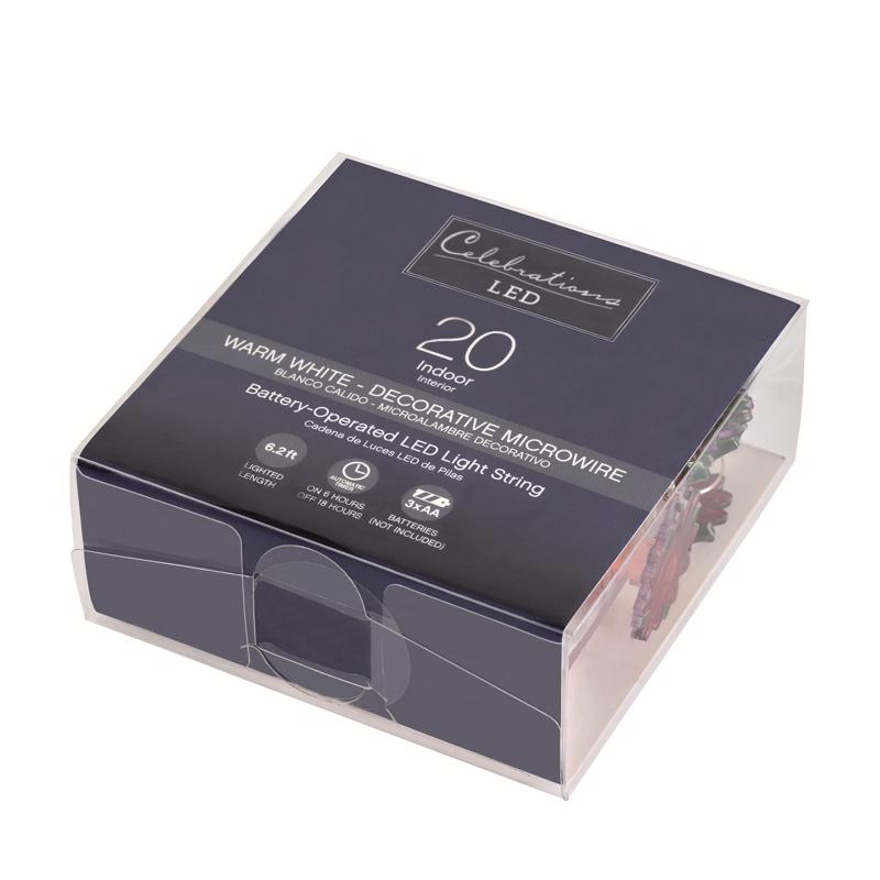 Celebrations LED Micro Dot/Fairy Clear/Warm White 20 ct Novelty Christmas Lights 6.2 ft., Pack of 12