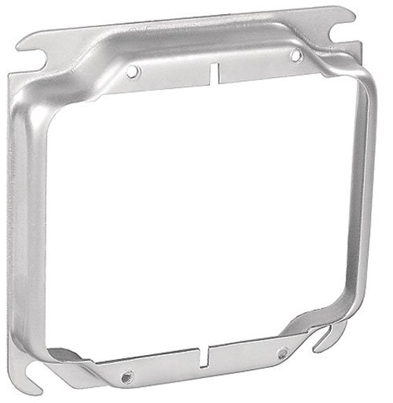 Southwire 52C18-5/8-UPC Electrical Box Cover, 4 in W, Square, 2-Gang, Steel, Silver, Galvanized
