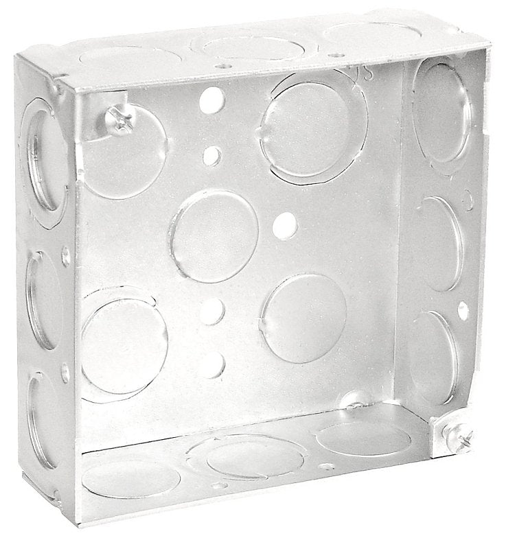 Southwire 52151-S-UPC Junction Box, 17-Knockout, 1/2, 3/4 in Knockout, Steel, Silver, Galvanized