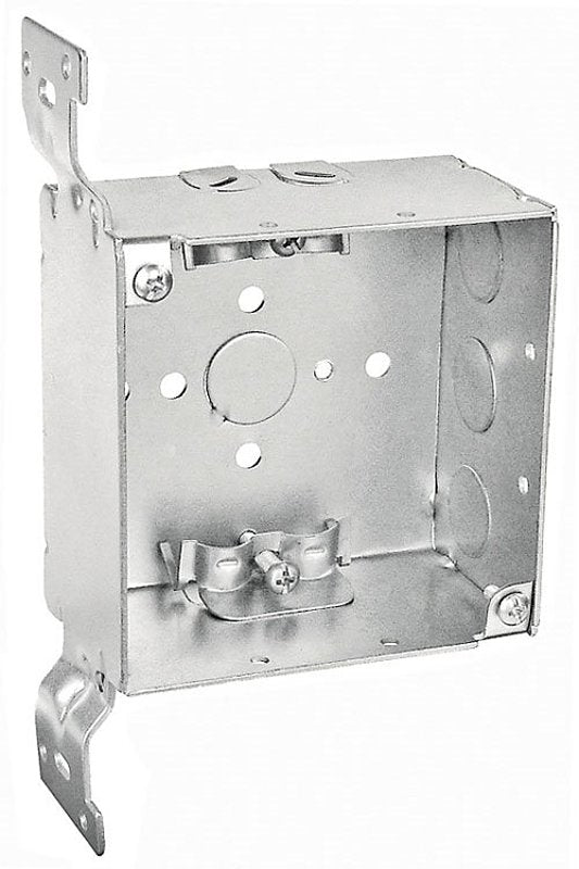 Southwire 52171-FR Bracketed Box, 1/2, 1/2 to 3/4 in Knockout, Steel, Silver, Galvanized, Stud Side
