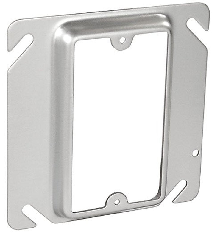 Southwire 52C13-UPC Device Ring, 4 in W, Square, 1-Gang, Steel, Silver, Galvanized