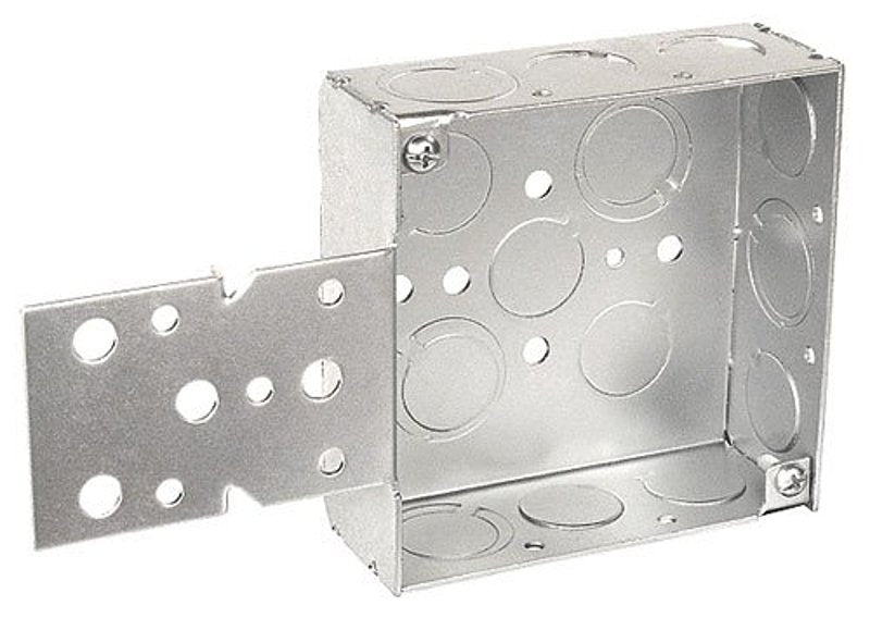 Southwire 52151-B-UPC Bracketed Box, 11-Knockout, 1/2, 3/4 in Knockout, Steel, Silver, Metallic, Stud Mounting