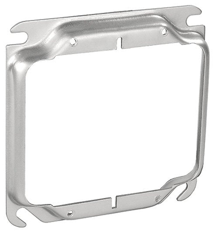 Southwire 52C17-UPC Device Ring, 4 in W, Square, 2-Gang, Steel, Silver, Galvanized