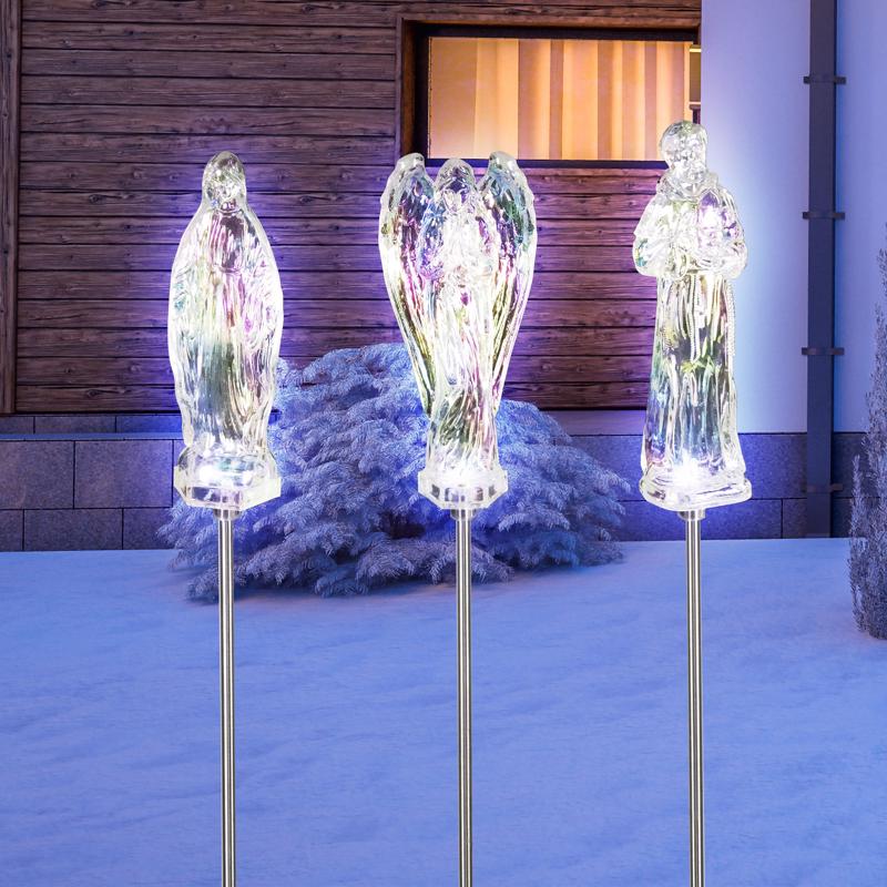 Alpine LED St. Francis/Mary/Angel 34 in. Pathway Decor, Pack of 20