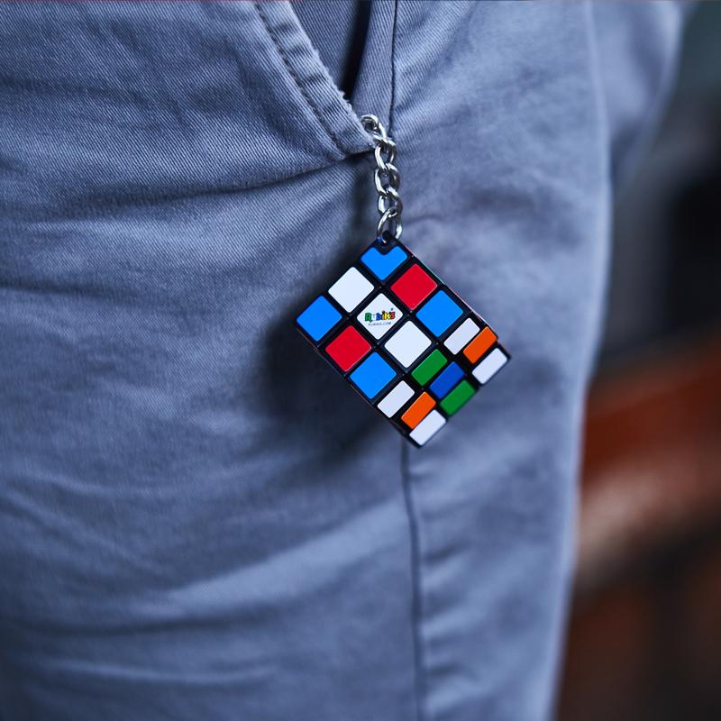 Spin Master Rubik's Cube Puzzle Keychain Multicolored 1 pc