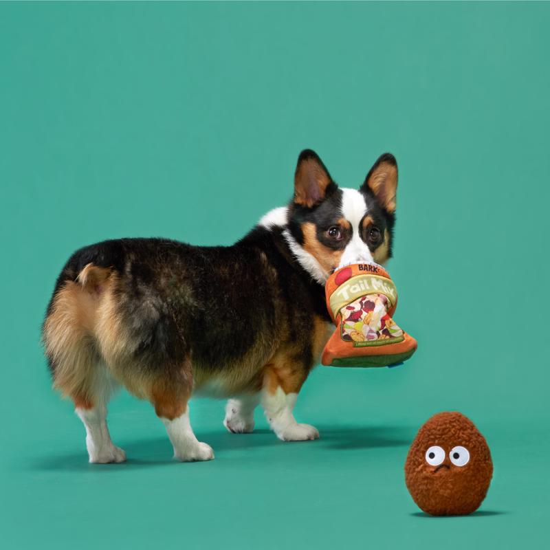 Bark Multicolored Plush Tail Mix Dog Toy 1 pk, Pack of 3