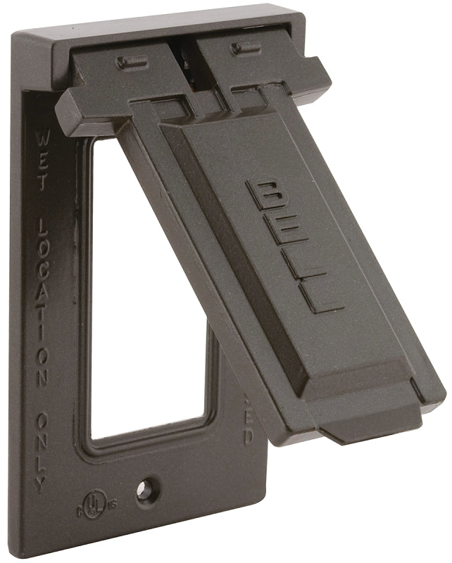 Hubbell 5103-2 Cover, 2-13/16 in W, 1-Gang, Metal, Bronze, Powder-Coated