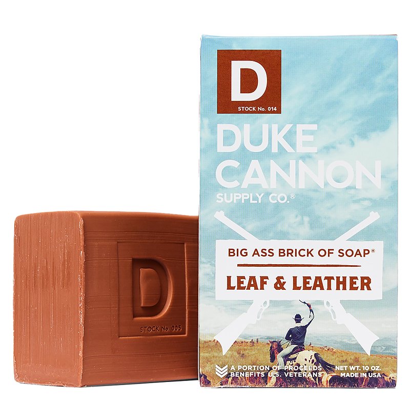 Duke Cannon Frontier 03LEAFLEATHER1 Soap, Leather, Tobacco Leaf, 10 oz, Pack of 6