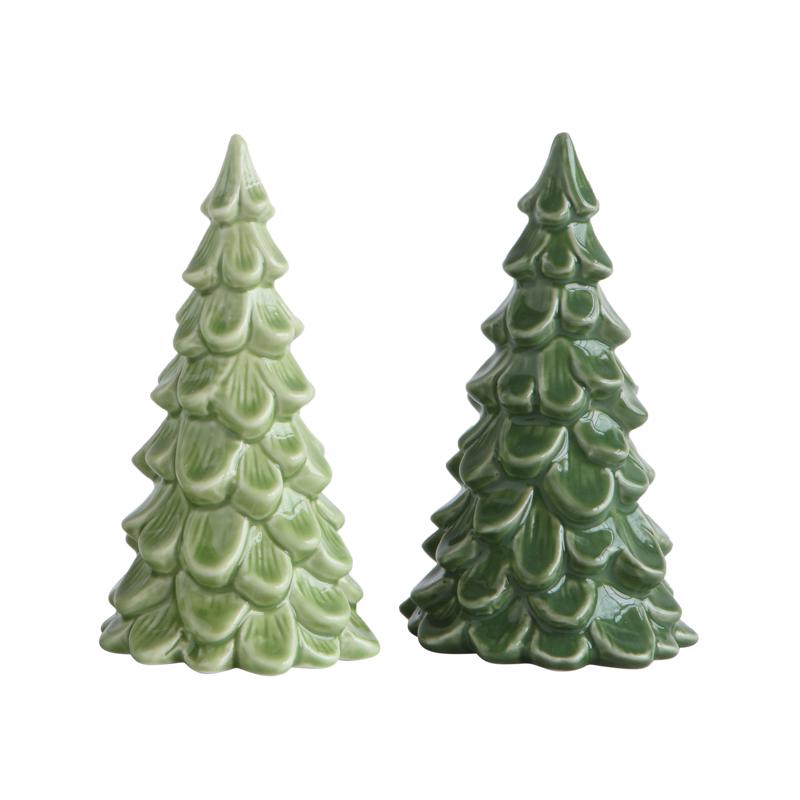 Creative Co-Op Assorted Tree Figurine 5.5 in., Pack of 4