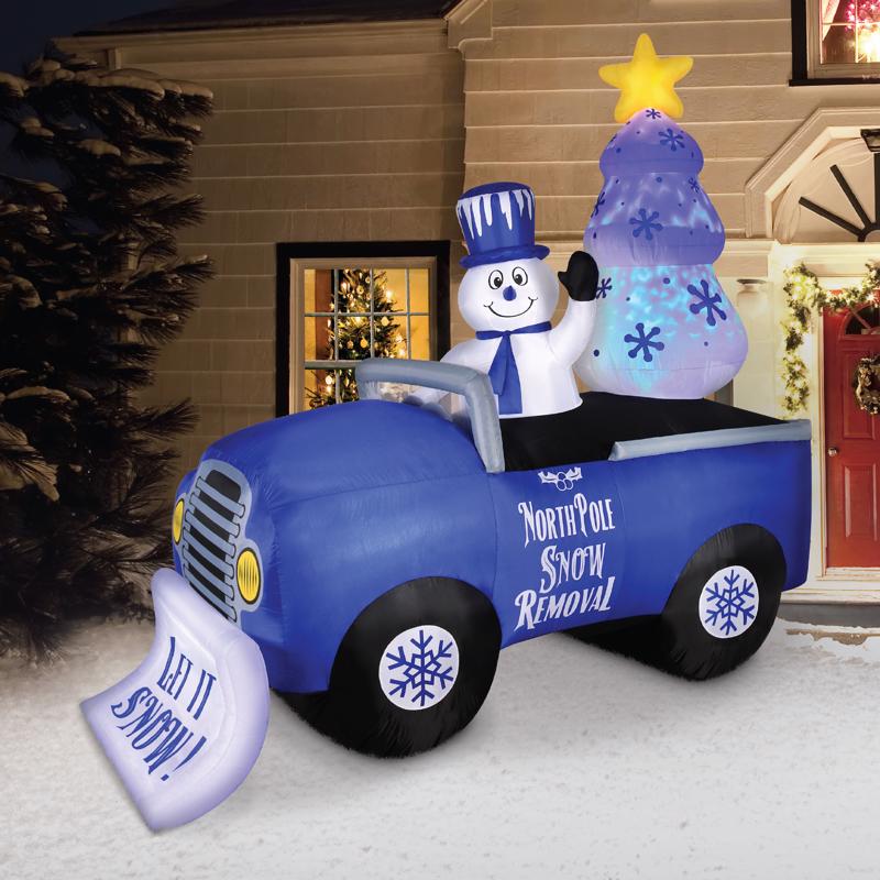 Occasions Snowman In Snow Truck 8 ft. Inflatable