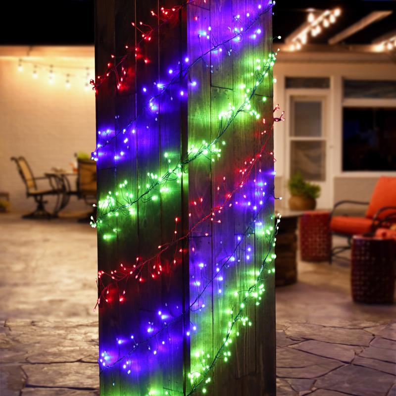 Celebrations LED Big Seed Cluster Blue 250 ct String Christmas Lights 10 ft.