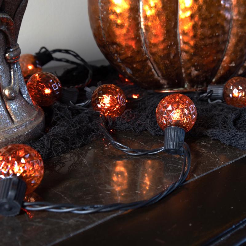Celebrations Orange 25 ct LED G40 Halloween String Lights