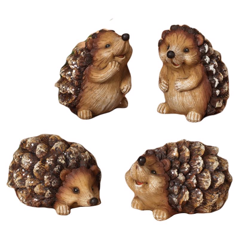 Gerson Assorted Hedgehog with Glitter Figurine 2.5 in., Pack of 12