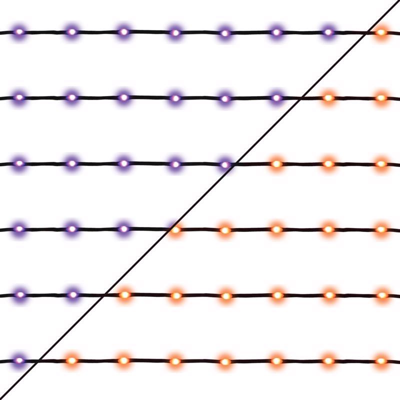 Celebrations Orange/Purple 100 ct LED Prelit Ribbon Lights